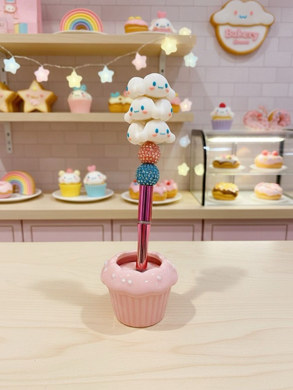 Kawaii Beaded Pen with Cloud Stack Topper - Kids Accessories